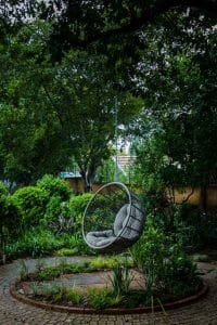 A hanging chair to relax in