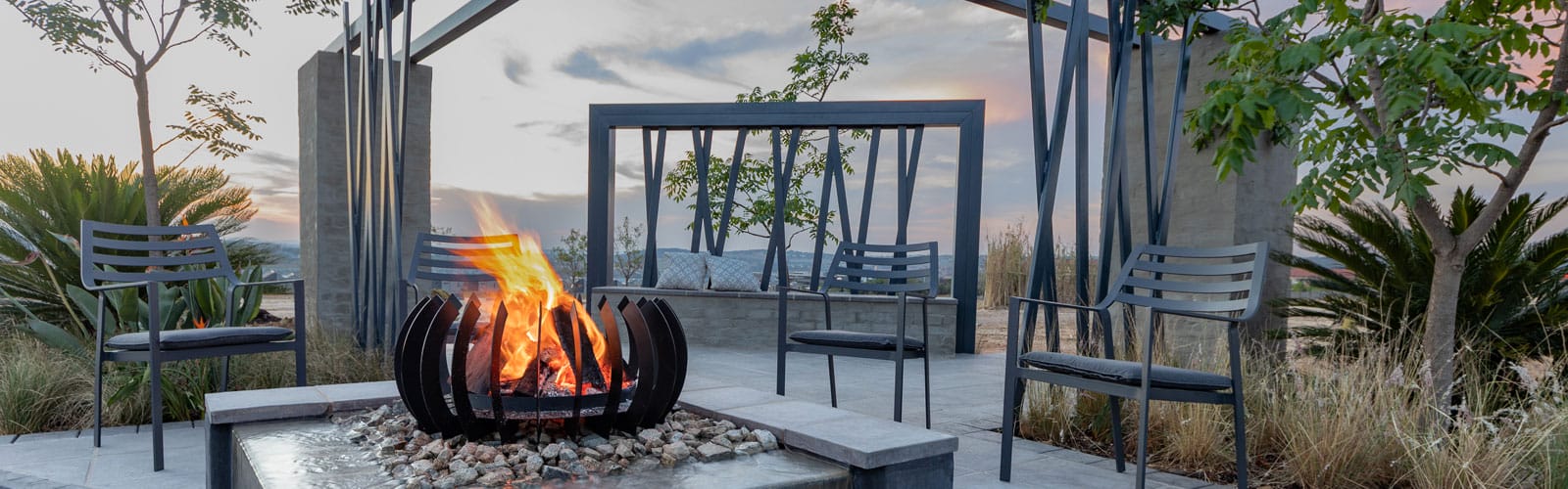 Contemporary modern garden landscaping